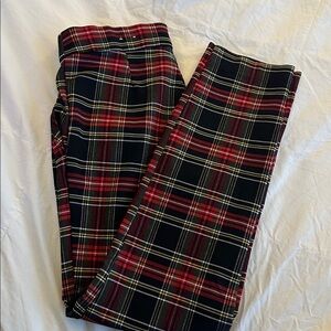 Plaid Black and Red stretch, skinny pants